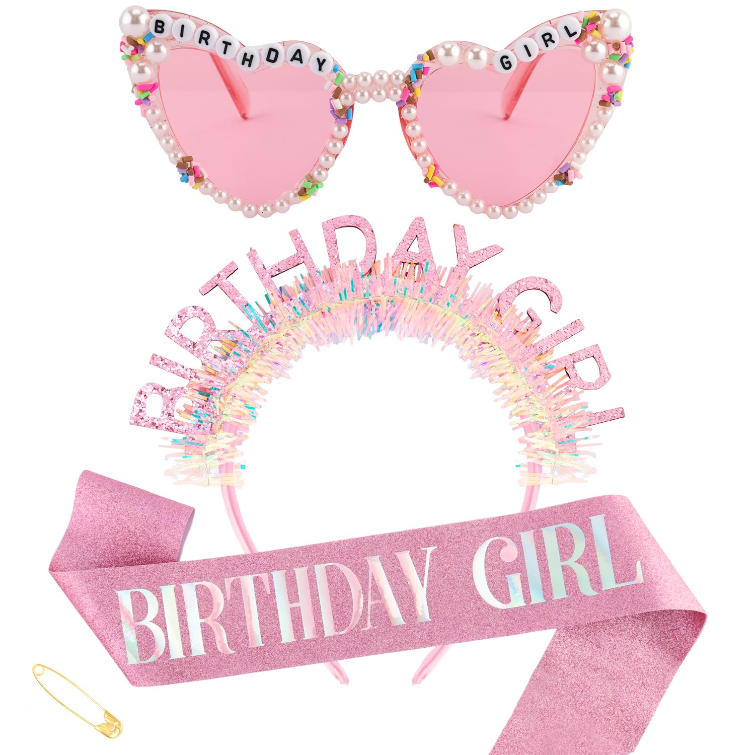 Birthday Sash Glitter - Набор для дня рождения: повязка на