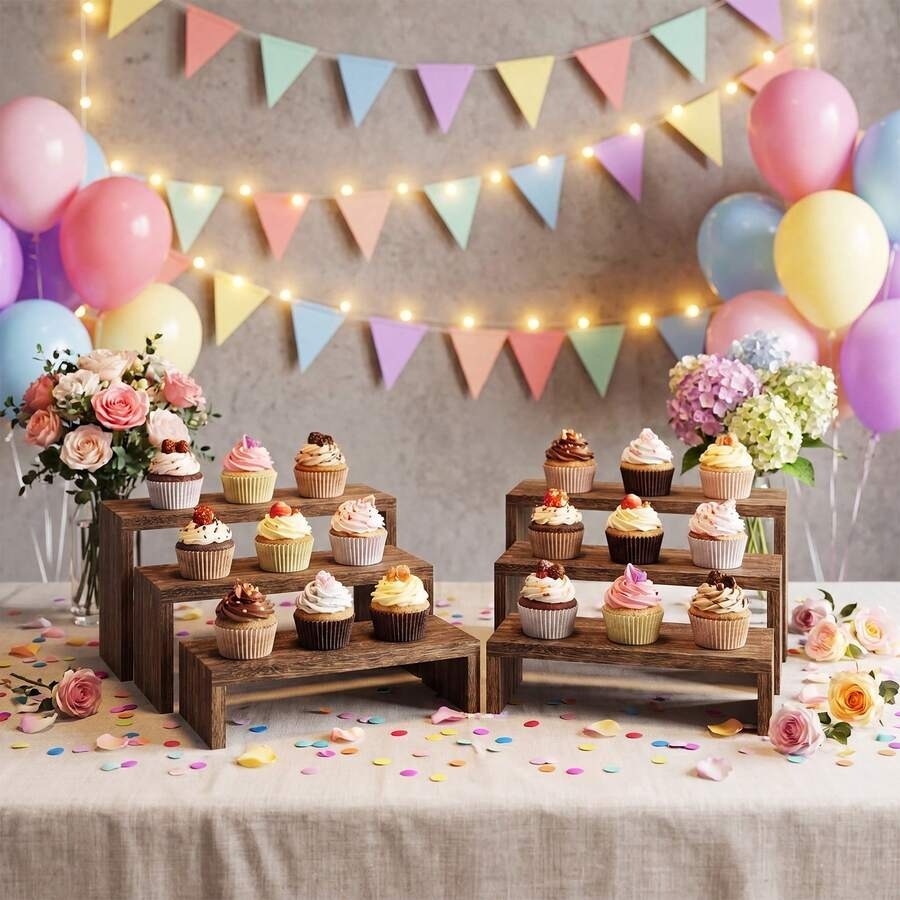 Cupcake Stand Tier - Набор из 6 деревянных подставок для