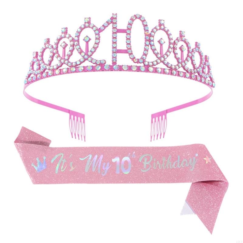 Сверкающие розовые диадемы и п – обзор и цена Birthday Sash Glitter