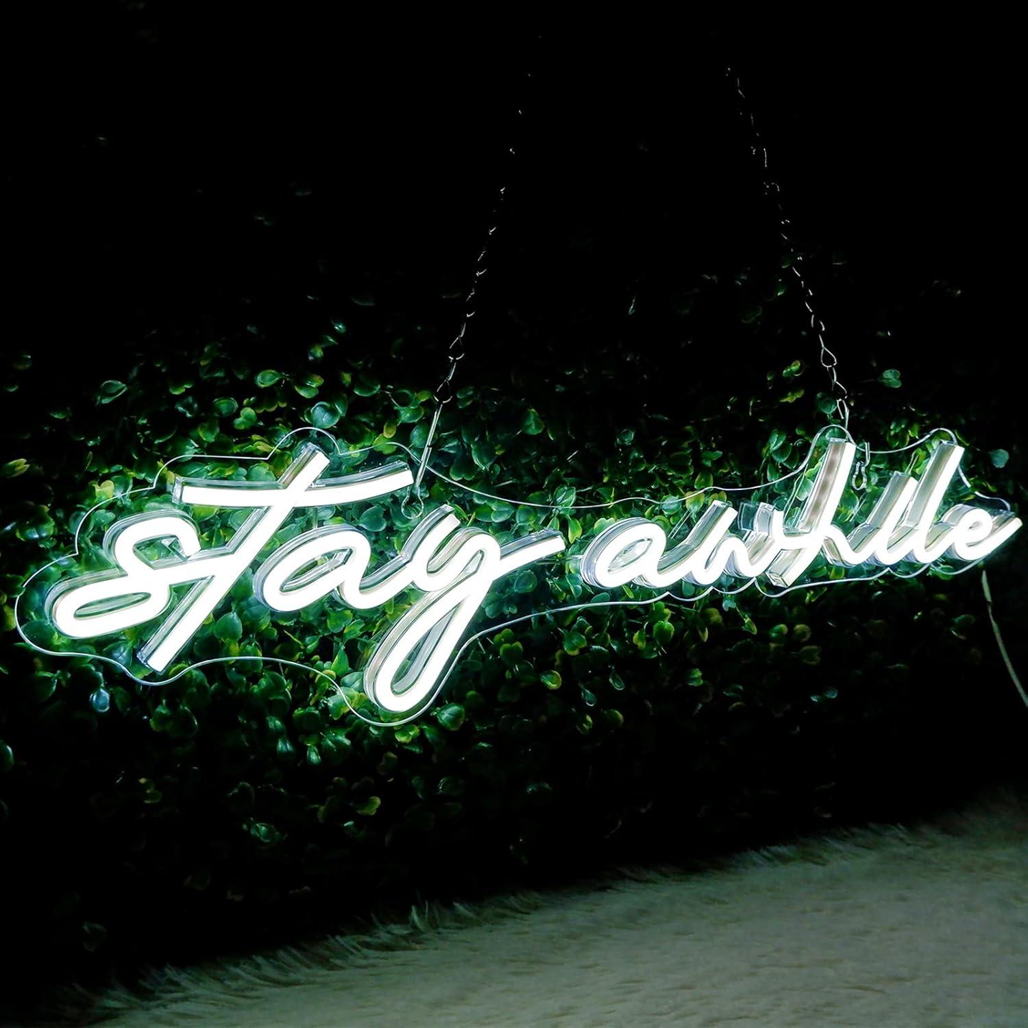 Неоновые вывески Stay Awhile с – обзор и цена Neon Sign Party