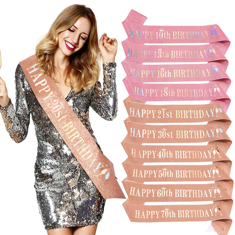 Пояс с блестками для девочек,  – обзор и цена Birthday Sash Glitter
