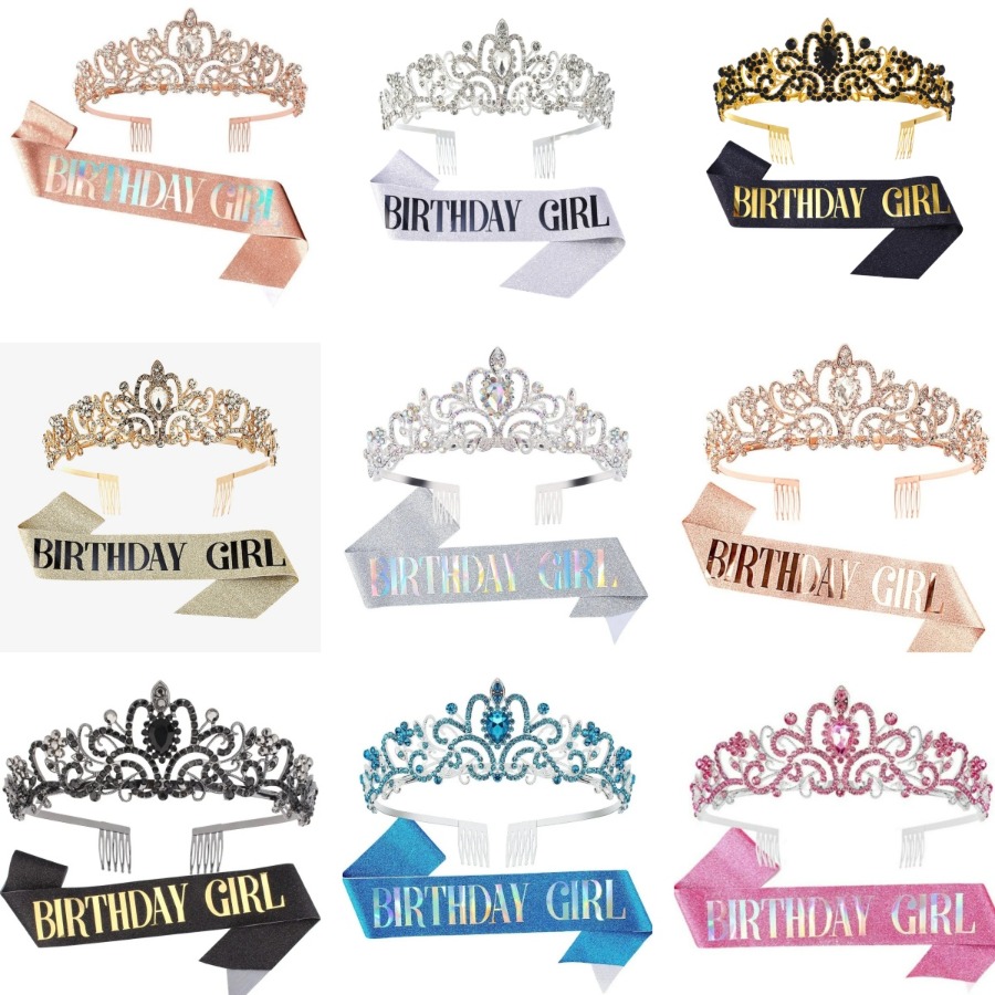 Набор из 2 предметов: корона-т – обзор и цена Birthday Sash Glitter