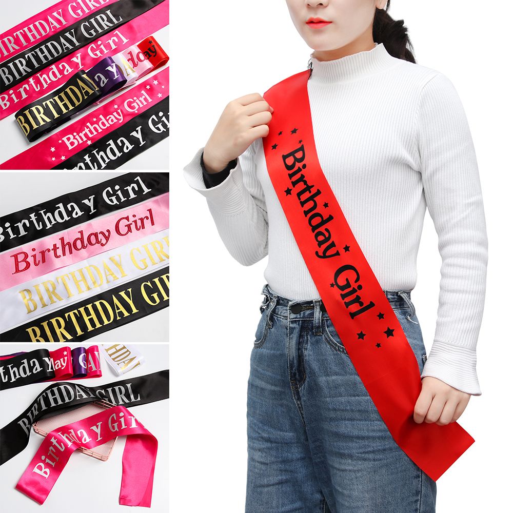Блестящий атласный пояс для им – обзор и цена Birthday Sash Glitter